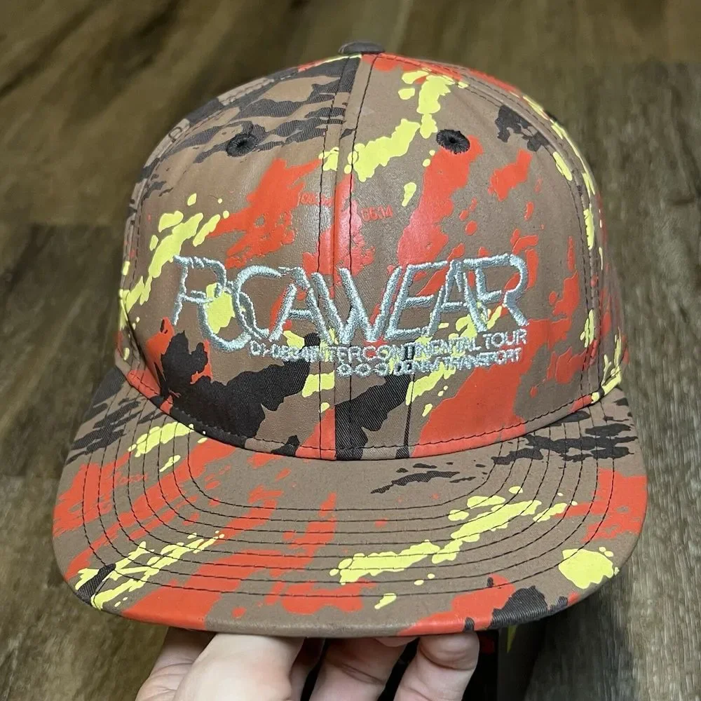 Rocawear Hat Camo Brown Adult Fitted Size 7‎ 1/2 Vintage Y2K Skate Hip Hop Cyber